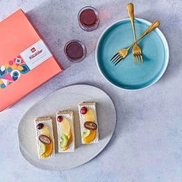 Cream & Peach Gateaux