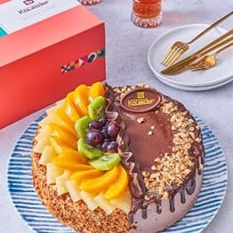Half Fruit & Galaxy Chocolate Cake